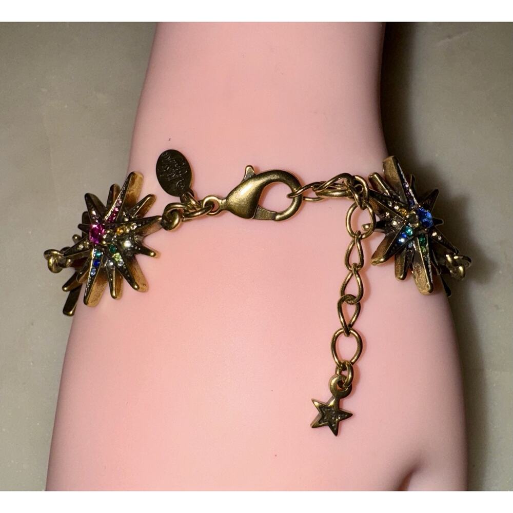 Authentic Kirks Folly Multi-Color Crystal Rainbow Twinkle Star Bracelet Adjust - Picture 3 of 8